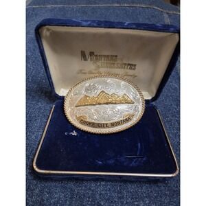 NWT Montana Silversmiths Cooke City 3D Mountain Belt Buckle - In Box